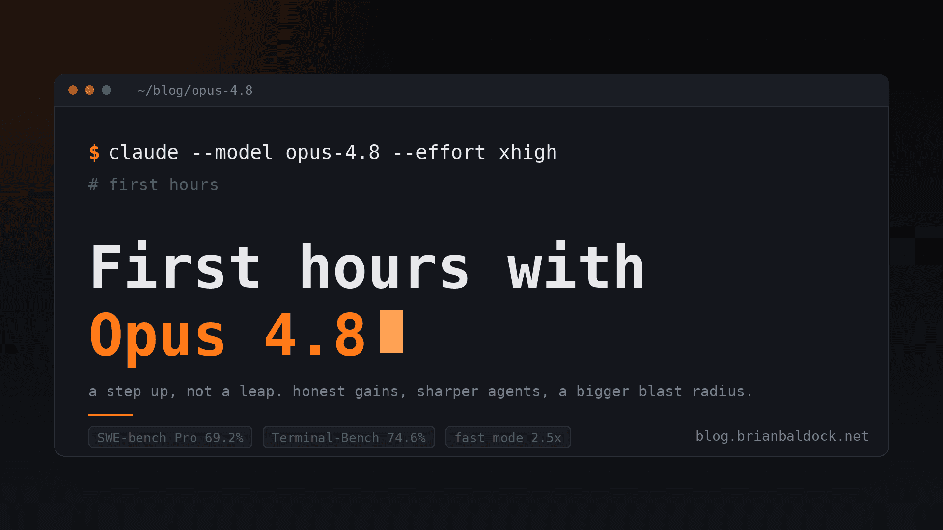First hours with Opus 4.8