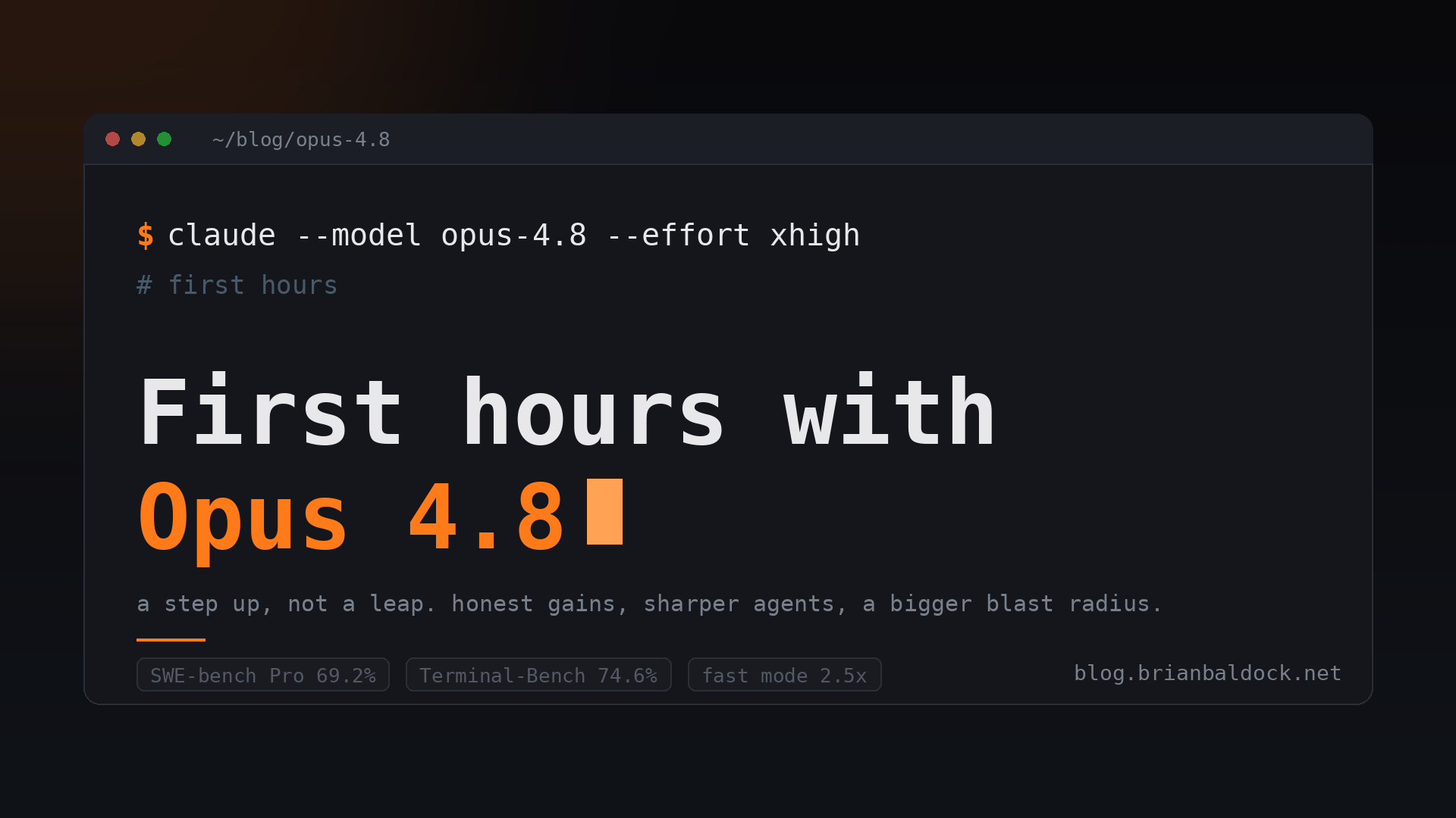 Cover image for First hours with Opus 4.8